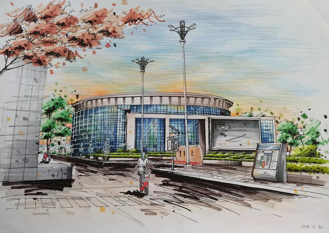 河大建工学子妙笔丹青 "绘校园" - 河北大学 - 中国大学生在线